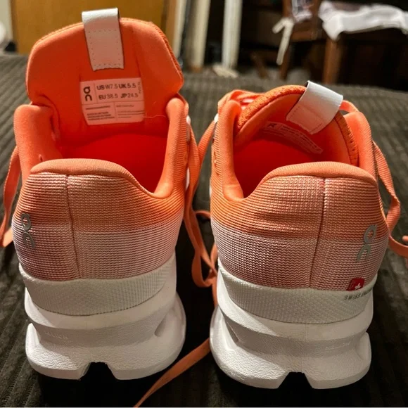 On Cloud Running Women's Orange Running Shoes - Picture 2 of 9